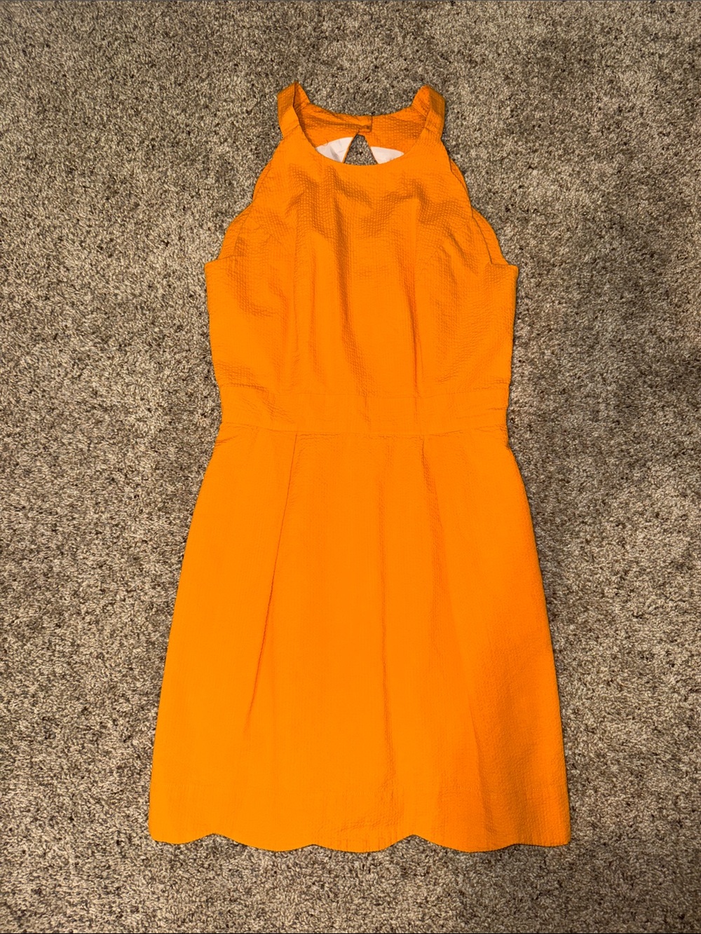 Lauren James Orange Sleeveless Scallop Hem Dress